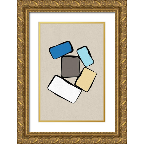 Bricks2 Gold Ornate Wood Framed Art Print with Double Matting by Aesthete