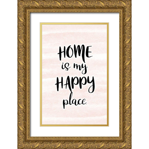 Home Quote Gold Ornate Wood Framed Art Print with Double Matting by Aesthete