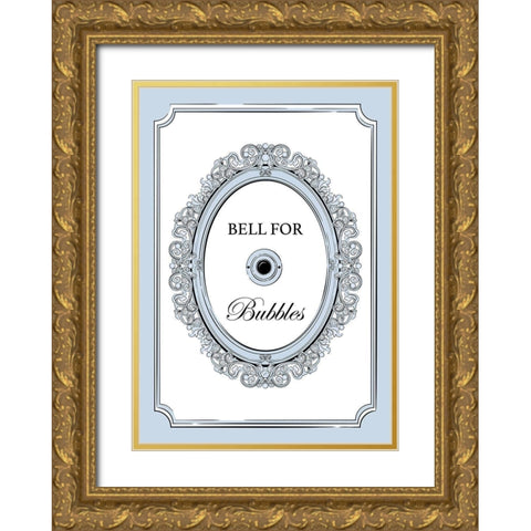 Bell for Bubbles Gold Ornate Wood Framed Art Print with Double Matting by Aesthete