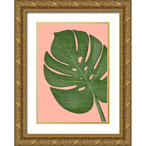 Exotic Leaf One Gold Ornate Wood Framed Art Print with Double Matting by Aesthete