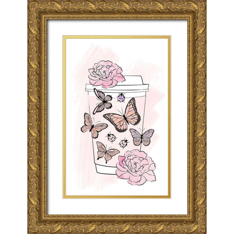 Insects Gold Ornate Wood Framed Art Print with Double Matting by Aesthete