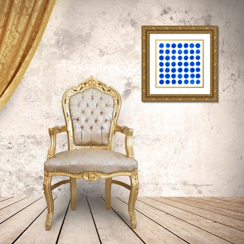 Water Dots Gold Ornate Wood Framed Art Print with Double Matting by Aesthete