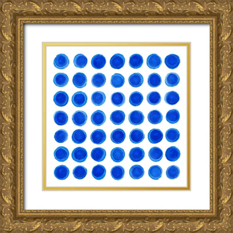 Water Dots Gold Ornate Wood Framed Art Print with Double Matting by Aesthete