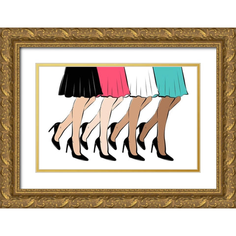 Legs Color Gold Ornate Wood Framed Art Print with Double Matting by Aesthete
