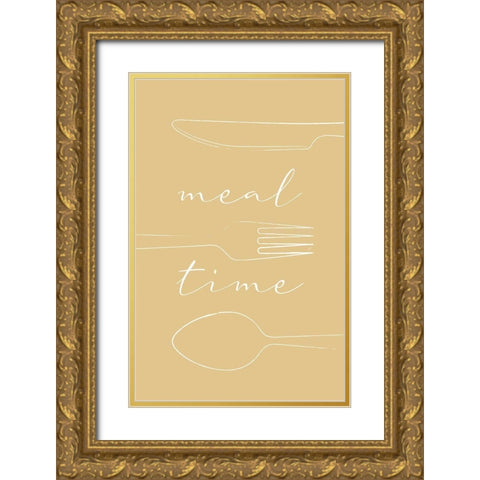 Meal Time Gold Ornate Wood Framed Art Print with Double Matting by Aesthete