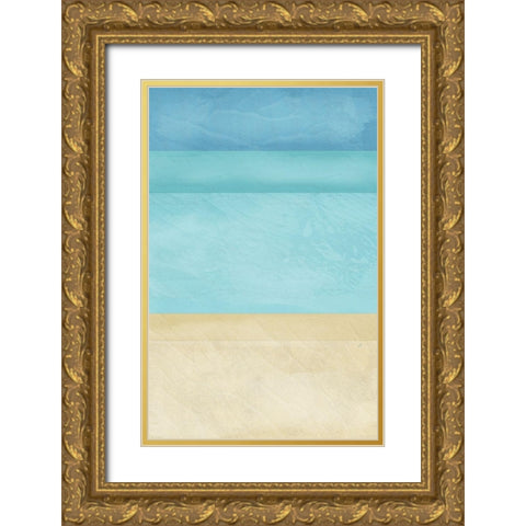 Ocean Gold Ornate Wood Framed Art Print with Double Matting by Aesthete