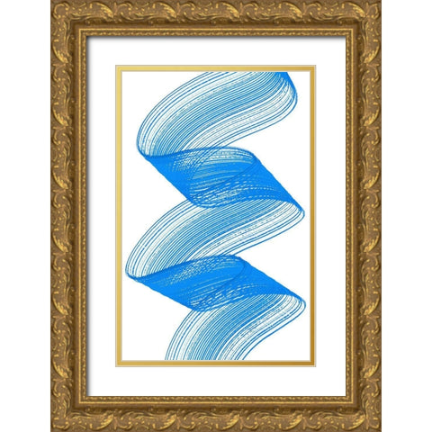 Comb Play Three Gold Ornate Wood Framed Art Print with Double Matting by Aesthete