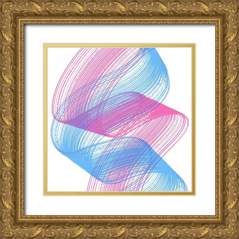 Comb Strokes One Gold Ornate Wood Framed Art Print with Double Matting by Aesthete