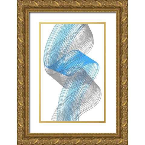 Comb StrokesTwo Gold Ornate Wood Framed Art Print with Double Matting by Aesthete