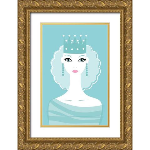 The Queen Gold Ornate Wood Framed Art Print with Double Matting by Aesthete
