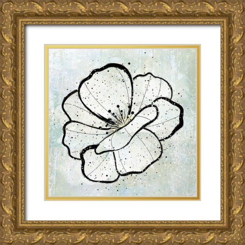 Dusty Flower1 Gold Ornate Wood Framed Art Print with Double Matting by Aesthete