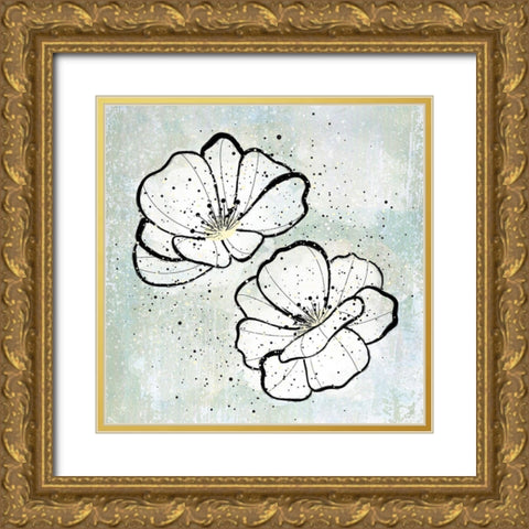 Dusty FLower3 Gold Ornate Wood Framed Art Print with Double Matting by Aesthete