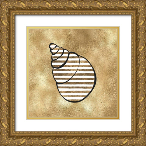 Golde Seashell1 Gold Ornate Wood Framed Art Print with Double Matting by Aesthete