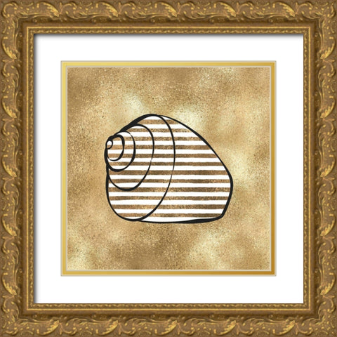 Glden Seashell3 Gold Ornate Wood Framed Art Print with Double Matting by Aesthete