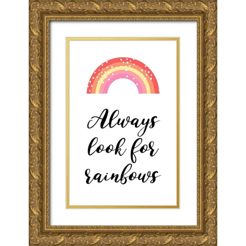 Rainbows Gold Ornate Wood Framed Art Print with Double Matting by Aesthete