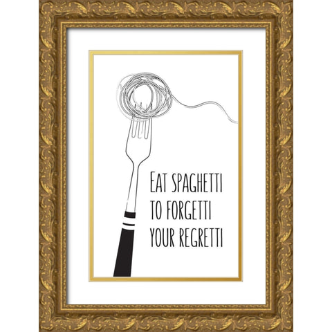 Spaghetti Gold Ornate Wood Framed Art Print with Double Matting by Aesthete