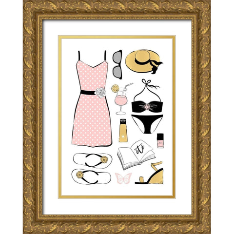 Summer Style Gold Ornate Wood Framed Art Print with Double Matting by Aesthete