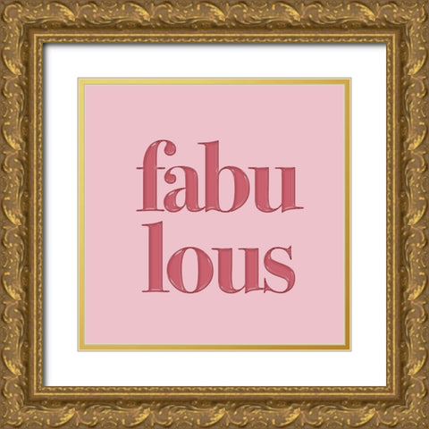 Pink Fabulous Gold Ornate Wood Framed Art Print with Double Matting by Aesthete