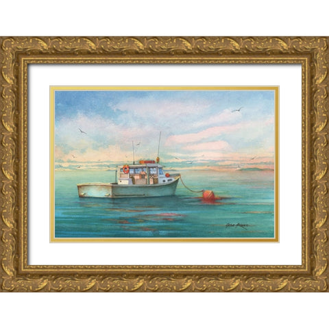 At Anchor Gold Ornate Wood Framed Art Print with Double Matting by Rizzo, Gene