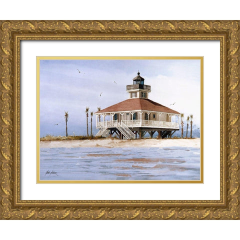 Boca Grand Lighthouse - Fl. Gold Ornate Wood Framed Art Print with Double Matting by Rizzo, Gene