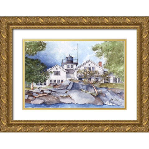 Noank - Connecticut Gold Ornate Wood Framed Art Print with Double Matting by Rizzo, Gene