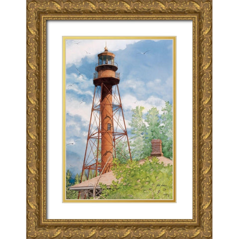 Sanibel Island, Florida Gold Ornate Wood Framed Art Print with Double Matting by Rizzo, Gene