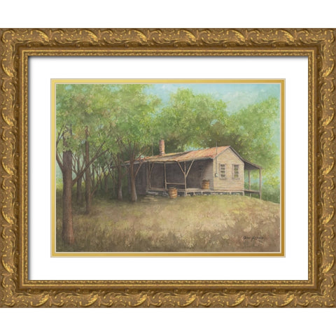 Hilltop Hideaway Gold Ornate Wood Framed Art Print with Double Matting by Rizzo, Gene