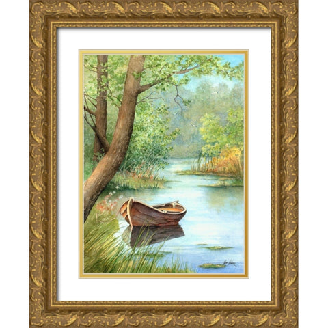 Serene Gold Ornate Wood Framed Art Print with Double Matting by Rizzo, Gene