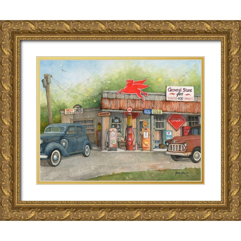Vintage General Store-1 Gold Ornate Wood Framed Art Print with Double Matting by Rizzo, Gene