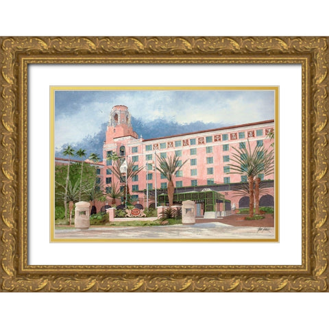 Vinoy Resort Gold Ornate Wood Framed Art Print with Double Matting by Rizzo, Gene