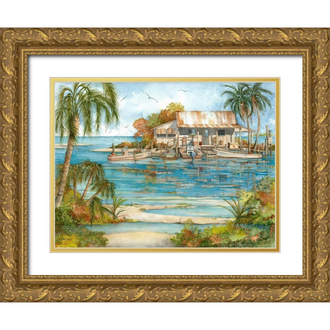 Seafood Shack Gold Ornate Wood Framed Art Print with Double Matting by Rizzo, Gene