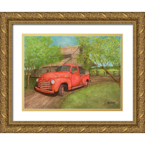 Down on the Farm Gold Ornate Wood Framed Art Print with Double Matting by Rizzo, Gene