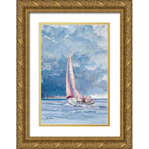 Misty Gold Ornate Wood Framed Art Print with Double Matting by Rizzo, Gene