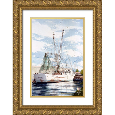 Sea Fox Gold Ornate Wood Framed Art Print with Double Matting by Rizzo, Gene