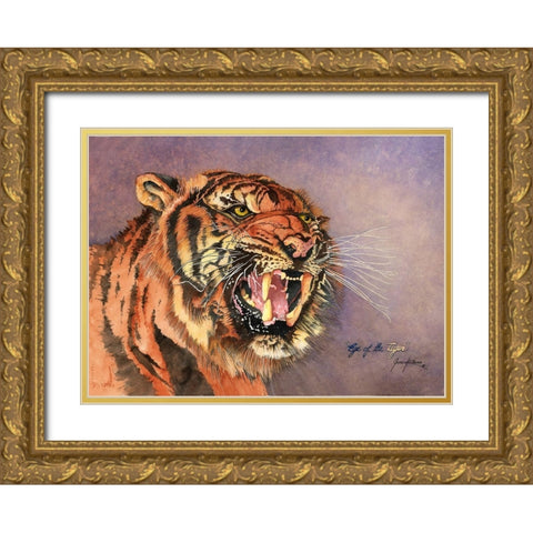Eye Of The Tiger Gold Ornate Wood Framed Art Print with Double Matting by Rizzo, Gene