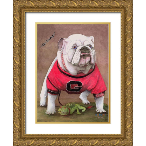 Goofy Gator Gold Ornate Wood Framed Art Print with Double Matting by Rizzo, Gene