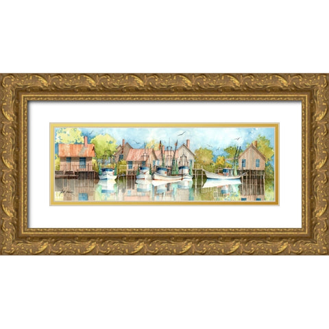 Bayou Reflections Gold Ornate Wood Framed Art Print with Double Matting by Rizzo, Gene