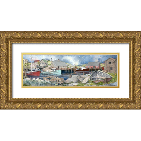 Cozy Cove Gold Ornate Wood Framed Art Print with Double Matting by Rizzo, Gene