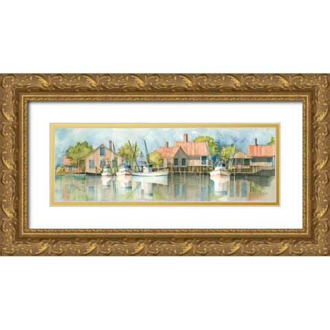 Lazy Bayou Gold Ornate Wood Framed Art Print with Double Matting by Rizzo, Gene