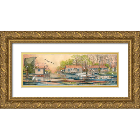 Lazy Days Gold Ornate Wood Framed Art Print with Double Matting by Rizzo, Gene