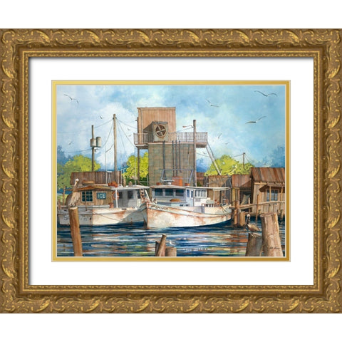 The Old Icehouse Gold Ornate Wood Framed Art Print with Double Matting by Rizzo, Gene