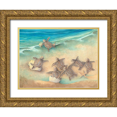 Crawling To Freedom Gold Ornate Wood Framed Art Print with Double Matting by Rizzo, Gene