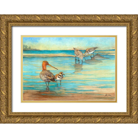 Lunch at the Bar Gold Ornate Wood Framed Art Print with Double Matting by Rizzo, Gene