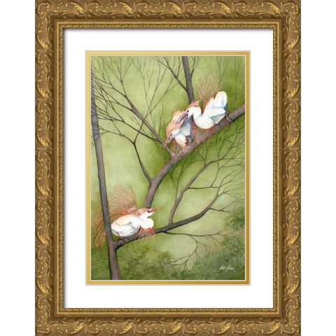 Threes A Crowd Gold Ornate Wood Framed Art Print with Double Matting by Rizzo, Gene