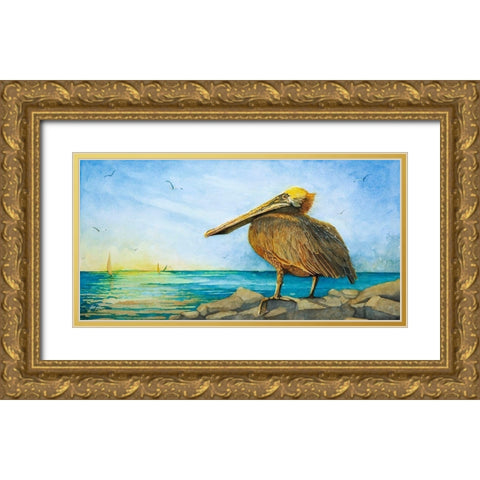 The Sentry Gold Ornate Wood Framed Art Print with Double Matting by Rizzo, Gene