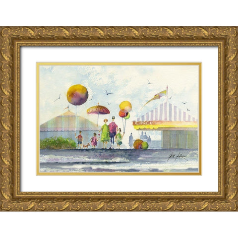 Fun People Gold Ornate Wood Framed Art Print with Double Matting by Rizzo, Gene