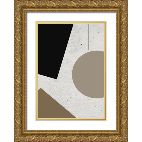 Concrete Shapes No.1 Gold Ornate Wood Framed Art Print with Double Matting by Ratcliffe, Tiffany
