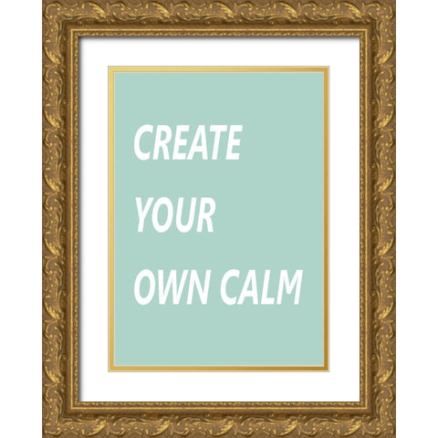 Create Your Own Calm Gold Ornate Wood Framed Art Print with Double Matting by Mi, Suki