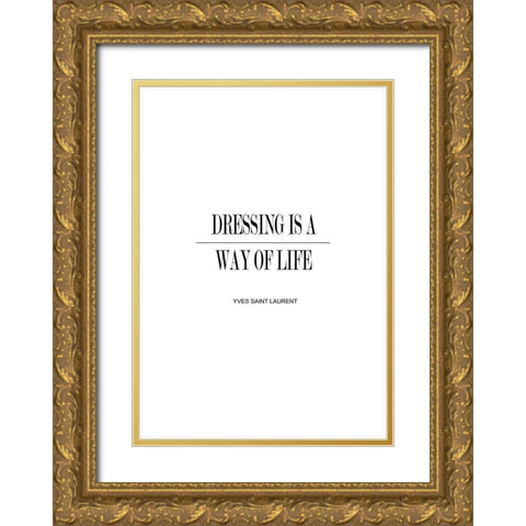 Dressing YSL Gold Ornate Wood Framed Art Print with Double Matting by Mi, Suki
