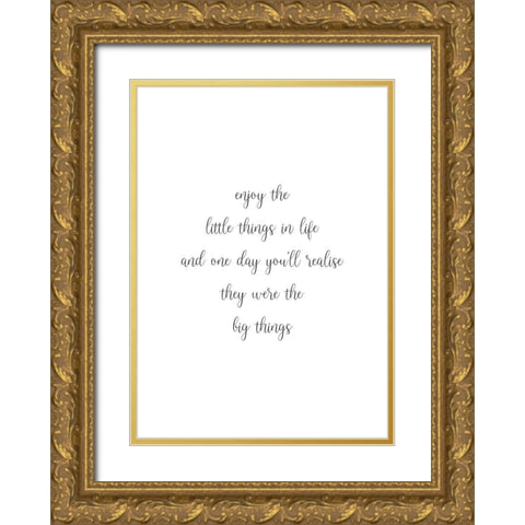 Enjoy the Little Things Gold Ornate Wood Framed Art Print with Double Matting by Mi, Suki